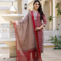 klosia Women Viscose Rayon Kurta Pant Dupatta Set-picture-2