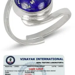 REIKI CRYSTAL PRODUCTS Certified Natural Lapis Lazuli Adjustable Ring for Unisex Lapis Lazuli Lumineux Uno ring-image-14
