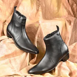 roadster Premium Black Crocodile Texture Chelsea Boots for Men | Trendy & Versatile Boots For Men-picture-17