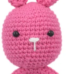Pink Bunny Rattle Cum Soft Toys Crochet Toys Rattle-image-37