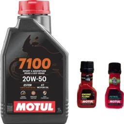 7100 4T 20W-50(1litre) +Engine flush(50ml)+Petrol system clean(50ml)COMBO Full-Synthetic Engine Oil-0