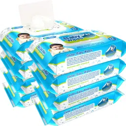 Baby Wipes - with Moisture Lock Flip-Top , Contains Aloe Vera & Vitmain E , pH balanced with No Parabens & Chlorine - Pack of 8-image-71