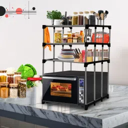 Microwave Stand Carbon Steel Kitchen Trolley-13
