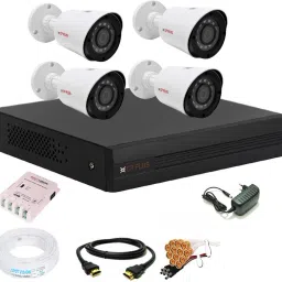 CP PLUS 4 Channal 5 MP H.265+ HD DVR 1Pcs,Outdoor Camera 5 MP HD 4Pcs, ,Full combo set Security Camera-15