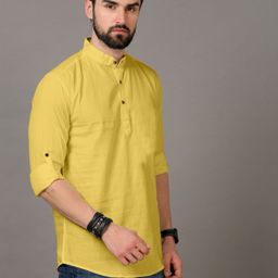 poshside Men Solid Cotton Blend Straight Kurta-picture-41