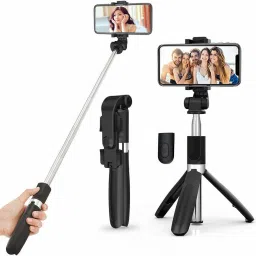 Adofys KD-24 wireless bluetooth Extendable tripod+selfie stick Tripod (Black, Supports Up to 500 g) Tripod-10