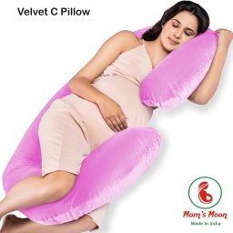 C-Shape, Maternity Pillows for Pregnancy Sleeping Microfibre Solid Pregnancy Pillow Pack of 1-image-71