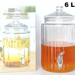 Glass Beverage Dispenser with Tap 6 Liters, Drink Dispensers Bottom Loading Water Dispenser-9