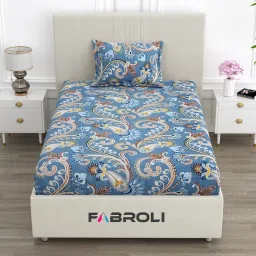 300 TC Cotton Single Printed Flat Bedsheet-image-40
