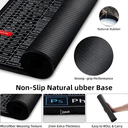 Ojra Short key mat anti slip pad with office word excel software shortcuts keys Mousepad image 4