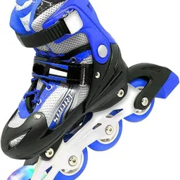 hhs sports Adjustable Inline Skates with Front Light Up Wheels for kids (Blue) In-line Skates - Size 7-9 UK image 2