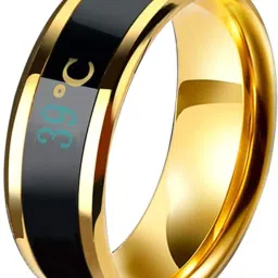 Latest Fashion Collections Golden Color Stainless Steel Intelligent Smart Body Temperature Monitor Ring for Unisex (1 Pcs) Stainless Steel Ring-image-56