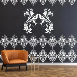 ( Size:- 16X24 Inches) PatternTheme- Immensible Jodhpuri & Talking Bird DIY Pack of 2,Suitable For Bedroom, Drawing Room & Office Decoration Home Wall Arts Stencil-image-46