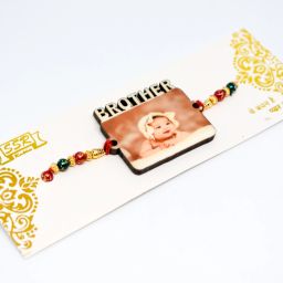 thewhoop Religious Pack of 3 Photo Rakhi Square Shape Brother Rakhi Assorted Rakhi Set image 4