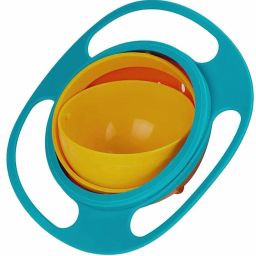 Baby Bowl 360 Degree Rotation Spill Proof Food Magic Gyro Bowl for Baby BPA Free- plastic-2