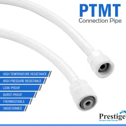 prestige (18" Inch) PTMT Connection Pipe for Geyser, Wash Basin (Multi Purpose)- Set of 8 Hose Pipe image 3