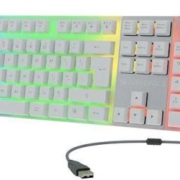ZEBRONICS ?ZEB-WAR-K (White) Wired USB Laptop-size Gaming Keyboard Compatible with Desktop, Laptop, Mac , with gaming mode ,stand support,multimedia_keys,WAR-K(White)-23