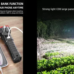 brss Rechargeable Torch LED Flashlight Long Distance Beam Range & Powerbank,Cutter Torch image 4