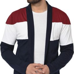 Men Asymmetric Full Sleeve Multicolor Shrug-image-31