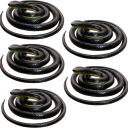 ® (Pack of 5)Rubber Black Snake Prank Toy 28 inche Real Look Fake Snake Toy(B12)-image-64