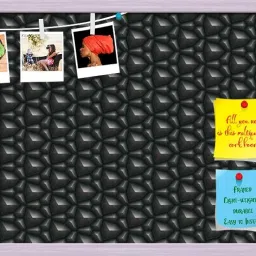 Abstract Art Notice Pin Board White Frame 30 x 15 inch (76 x 38 cms) Cork Bulletin Board-image-27