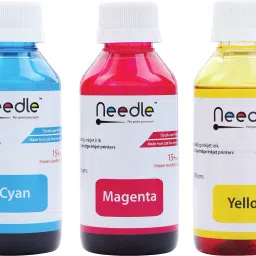 Needle 3x100 gms Ink Refill for Cartridge Printers Tri-Color Ink Bottle-image-52