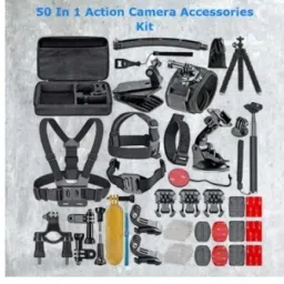 TECHGEAR 50 in 1 Premium Action Camera Accessories Kit for CN10 ,CS6,SJCAM,GOPRO,DJI OSMO Strap-28