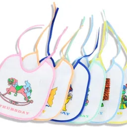 Baby Cute Printed Cotton 7 Days Weekly Bibs - Pack Of 7-image-12