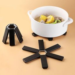 Creative Folding Heat Insulation Pad for Kitchen Black Trivet-14