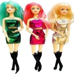 Beautiful Girl Set Fashion Doll with Foldable Hands and Legs for Kids, Pack of 3-17