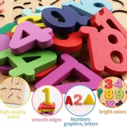 dandles Wooden 3in1 Educational Learning & Creative Board Game Puzzle Alphabet for kids. image 2