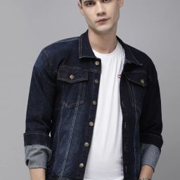 Men Self Design Denim Jacket-image-72