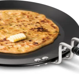 Pro cook Granito Induction Hard Anodized Aluminium Roti Tawa, 25 cm, Black Tawa 25 cm diameter-2