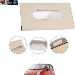 Beige Leatherite Rectangle Shape Fancy Design Tissue Dispencer For Car-97 Vehicle Tissue Dispenser-image-92