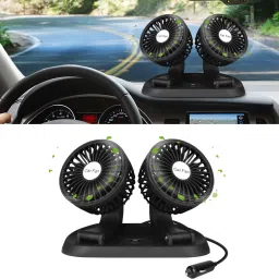 360° Adjustable Dual Head Cooling Air Car Fan Dashboard Cooler Fan Portable Car Interior Fan-image-23