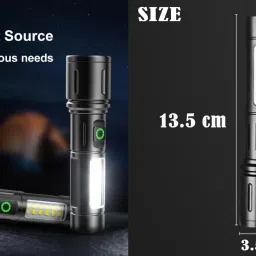 zfx Metal Led Long Range 1000 Meter High Power Zoomable & Type-C 8 hrs Torch Emergency Light image 5