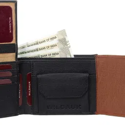 wildauk Men Tan, Black Artificial Leather Wallet - Regular Size image 4