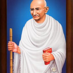 Freedom fighter Mahatma Gandhi portrait Digital Reprint 14 inch x 10 inch Painting-image-61