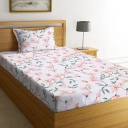 180 TC Cotton Single Floral Flat Bedsheet-image-93