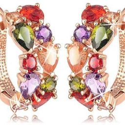 Flowerets Vine Zircon Brass Clip-on Earring-image-56