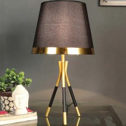 Black Cotton Fabric Shade Table Lamp With Metal Base by Stello-picture-5