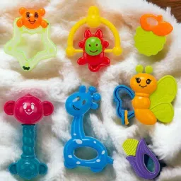 essbee impex 8 PCS and Biggie Ball Combo,Soft Non-Toxic Rattle For Babies Rattle image 3