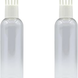 100ML Transparent Bottle + Hair Root Applicator (White) + Flip Top Cap + Plug for applying Hair Oil,Shampoos, DIY care and Medicine Directly on Scalp and Hair Roots ( Leak Proof ) Pack of 2-image-57