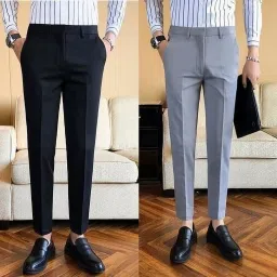 Pack of 2 Men Regular Fit Multicolor Cotton Blend Trousers-image-59