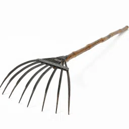 18" wide Mild Steel Straw Fork With Bamboo Handle Pitchfork-image-22