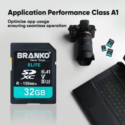 Branko V30 Elite Memory Card for Photo Video Music Voice File DSLR Camera DSC Camcorder 32 GB SDXC Class 10 150 MB/s Memory Card Compatible with Computer, Camera, Tablet image 3