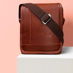 Tan Men Sling Bag - Mini Cross Body Sling Bag-image-125