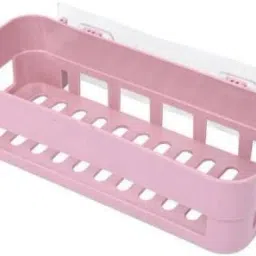 Self Adhesive Multi-Purpose Wall Hanging BATHROOM floating Shelf (PACK OF 1) Plastic Wall Shelf-image-10