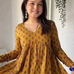 Formal Regular Sleeves Printed Women Yellow Top-picture-5