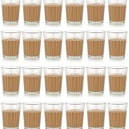 (Pack of 24) Traditional Indian Cutting Chai /Tea Style Experience Set Glass Set Glass Water/Juice Glass-picture-24